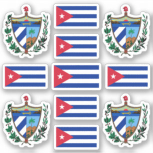 Symbolen van de Cubaanse staat / wapenschild en vl Sticker
