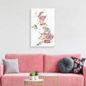 Symbolen van Engelstalige kaart Canvas Afdruk (Insitu (Woonkamer))