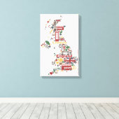 Symbolen van Engelstalige kaart Canvas Afdruk (Insitu (Houten vloer))