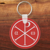Symbolen van Jezus Christus: Chi-Rho, Alpha en Ome Sleutelhanger (Voorkant)