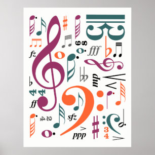 Symbolen van muziek poster