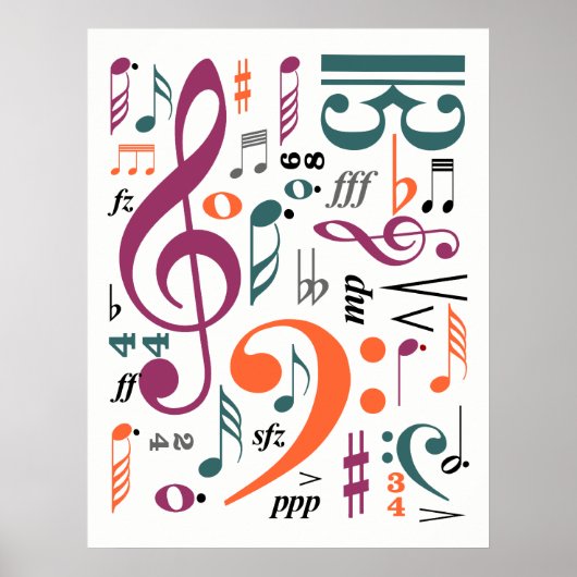 Symbolen van muziek poster (Voorkant)
