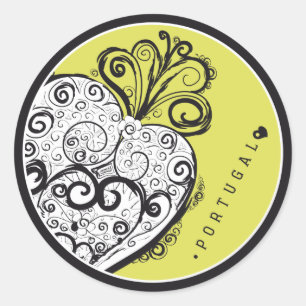 Symbolen van Portugal - Filigree Filigrana Ronde Sticker