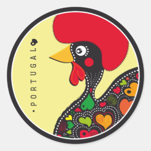 Symbolen van Portugal - Rooster Ronde Sticker