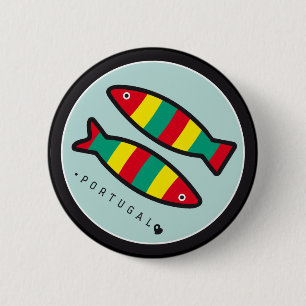Symbolen van Portugal - Sardines Ronde Button 5,7 Cm