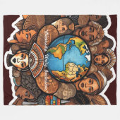 "Symbolen van samenzijn" Fleece Deken (Voorkant (Horizontaal))