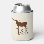 Symbolen van Texas, Longhorn, bruin Blikjeskoeler (Blikje Voorkant)