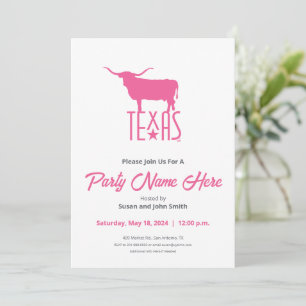 Symbolen van Texas, Longhorn, roze Kaart