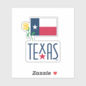 Symbolen van Texas, Texas Vlag en Gele Roos Sticker (Vel)
