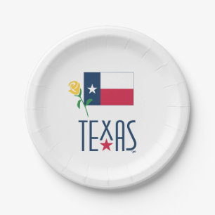 Symbolen van Texas, Texas Vlag en Yellow Rose Papieren Bordje
