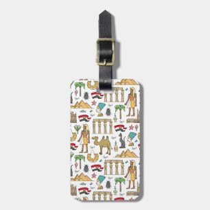Symbolen voor de kleuren van het Egyptische patroo Bagagelabel