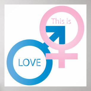 Symbolen voor mannen en vrouwen poster