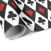 Symbolen voor rode zwarte speelkaarten cadeaupapier (Rol Hoek)