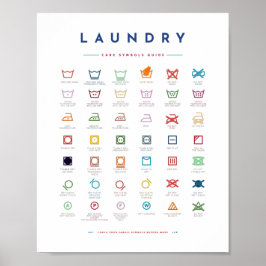 Symbolen voor washandleiding Zorgpalet KleurenPost Poster