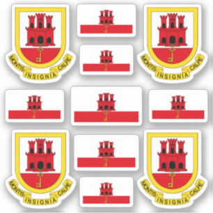 Symbolen/wapenschild van Gibraltar en vlag Sticker