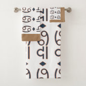 Symboles Beige Blanc Random Ensemble de serviettes (En situation)