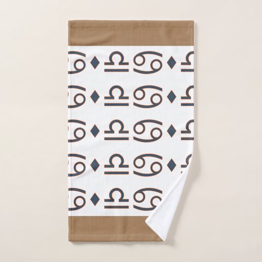 Symboles Beige Blanc Random Ensemble de serviettes (Serviette à main)