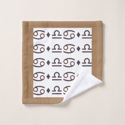 Symboles Beige Blanc Random Ensemble de serviettes (Gant de toilette)