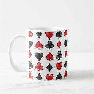 Symboles de carte à jouer - Mug de café blanc