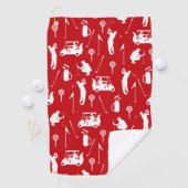 Symboles de golf blanc et rouge Motif serviette de (En situation)