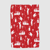 Symboles de golf blanc et rouge Motif serviette de (Devant)