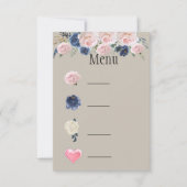 Symboles de menu Taupe Bleu Navy Rose Paeonia (Devant)
