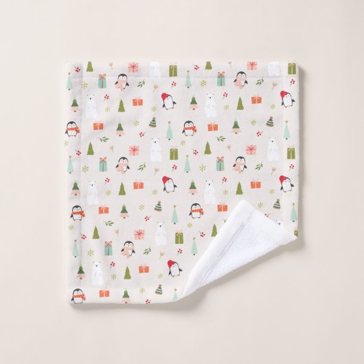 Symboles de Noël mignons (Gant de toilette)