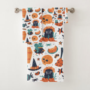 Symboles d'Halloween ensemble de serviettes de bai