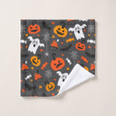 Symboles d'Halloween et couleurs motif (Gant de toilette)