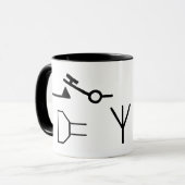 Symboles électriques pour la tasse de (Devant gauche)