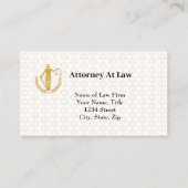 Symboles juridiques d'or Avocat Cartes de visite (Devant)