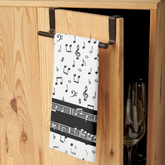 Symboles musicaux serviette de cuisine (Pliage en tiers)