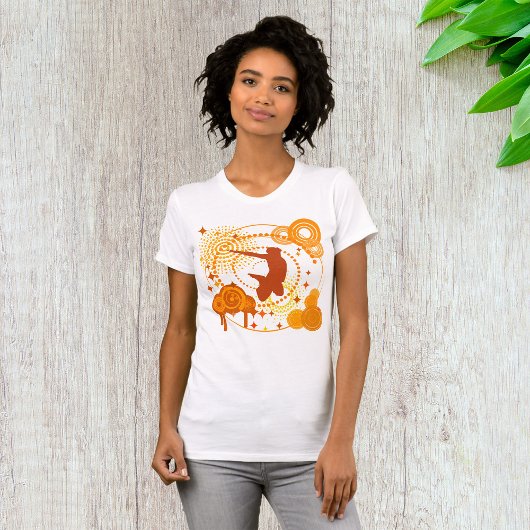 Symboles orange funky T-shirt femme