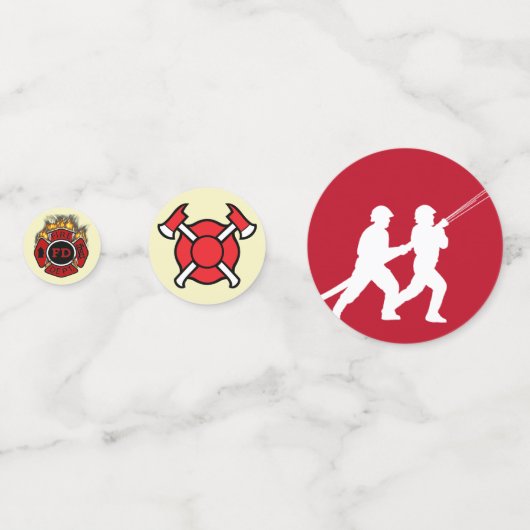 Symboles pompiers Table Confetti (Derrière)