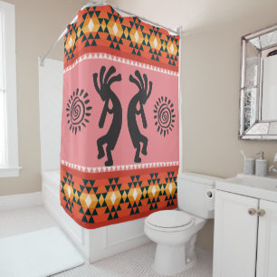 Symboles Silhouette Simple Kokopelli Douche rideau