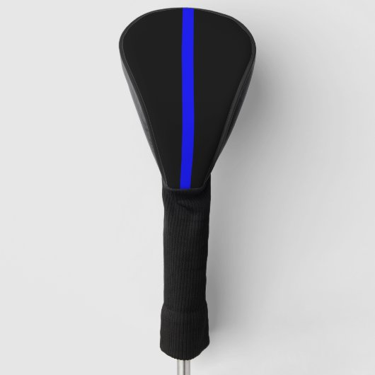 Symbolisch dun blauw lijnontwerp op golfheadcover (Voorkant)