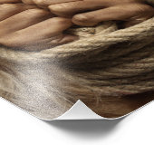 Symbolisch kunstportret van een vrouw met gebonden foto afdruk (Hoek)