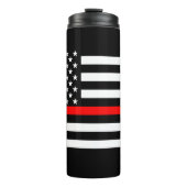 Symbolisch Thin Red Line US Flag grafisch ontwerp  Thermosbeker (Voorkant)
