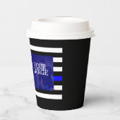 Symbolische dunne blauwe lijn US Flag Uw Afbeeldin Papieren Bekers (Achterkant)