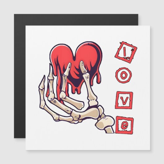 Symbolische liefde skelet hand aanbieden hart (Voorkant / Achterkant)