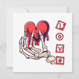 Symbolische liefde skelet hand geeft hart