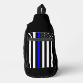 Symbolische Thin Blue Line American Flag afbeeldin Sling Bag (Voorkant)