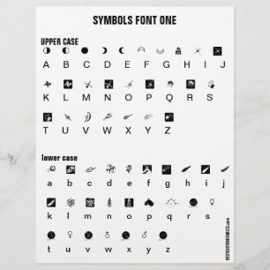 SYMBOLS 1 - Zazzle de Steekproef van de Doopvont L Briefhoofd
