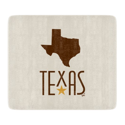 Symbols of Texas, State of Texas, brown Snijplank (Voorkant)