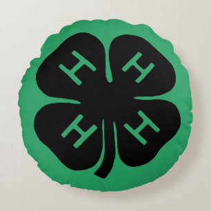 Symbool: 4-H Club Rond Kussen