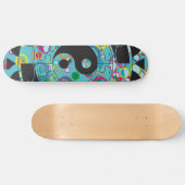 Symbool blauw en zwart Yin Yang Skateboard (Horizontaal)