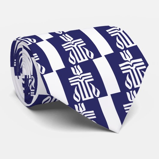 symbool-blauwwit stropdas (Opgerold)