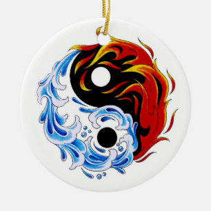 Symbool cartoon tattoo: watervuur Yin Yang Keramisch Ornament