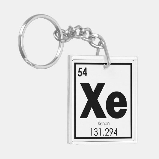 Symbool chemie-formule xenon chemisch element sleutelhanger (Voorkant Links)