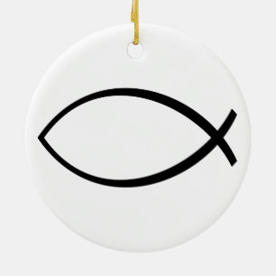 Symbool Christelijke vis (Ichthys) Keramisch Ornament